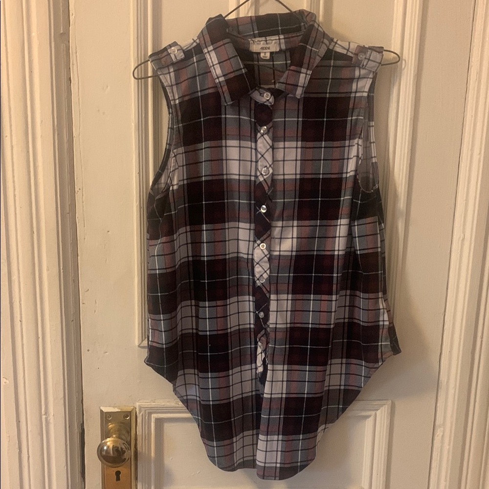 Ardene purple,white Plaid Shirt
